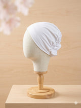 bonnet blanc en soie Una Hijabi