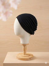 bonnet noir en soie Una Hijabi